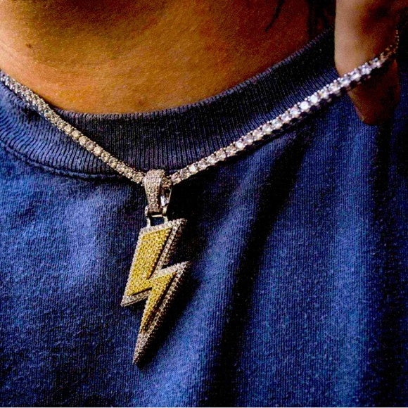 Lighting bolt pendant w Free Chain & Shipping - Picture 8 of 8